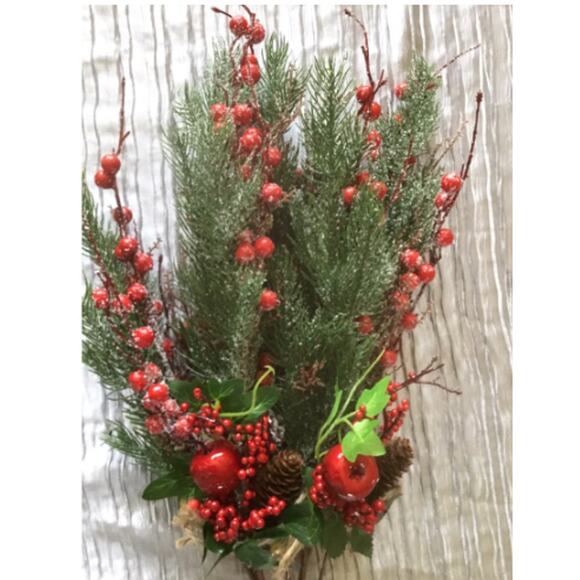 Red Berry and Bells Decorations Vase Filling - Picture 3 of 5